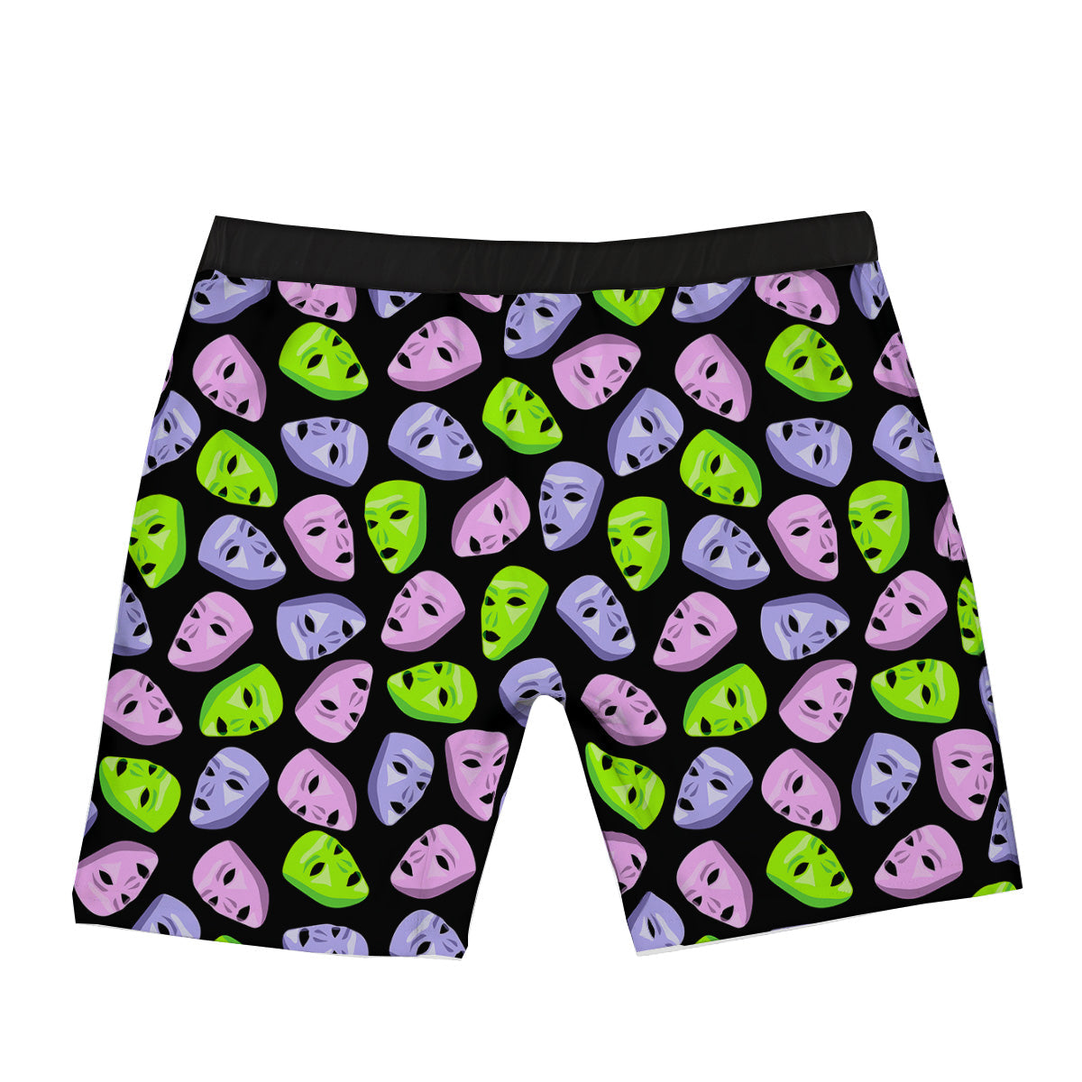 Pink Green And Purple Theater Masks Print Pattern Boxer Briefs-grizzshop