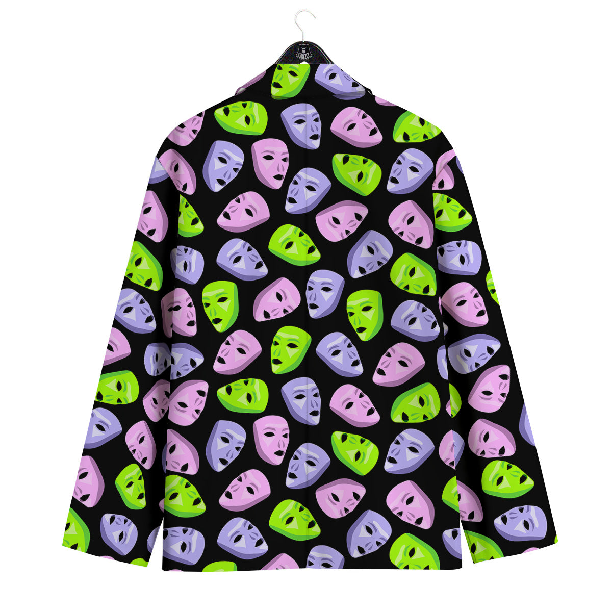 Pink Green And Purple Theater Masks Print Pattern Men's Sport Coat-grizzshop