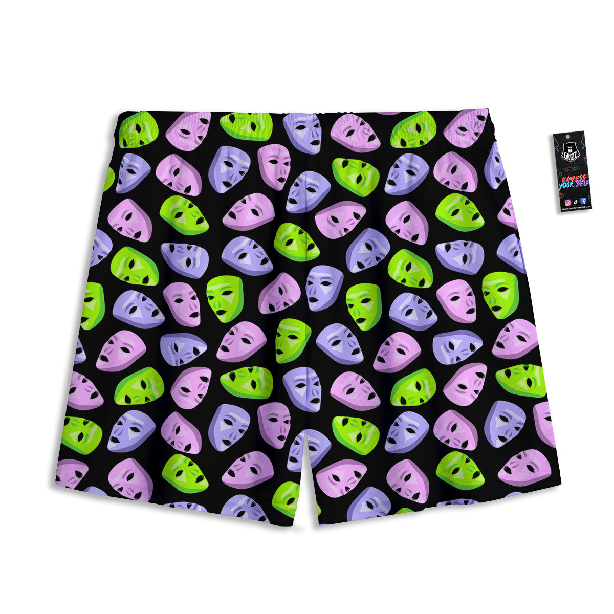 Poppy Embroidery Print Pattern Mesh Shorts
