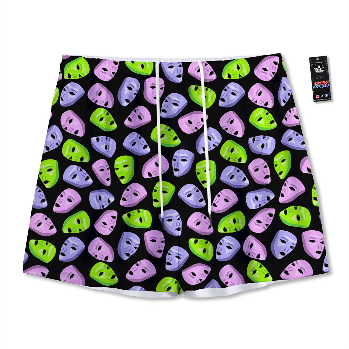 Poppy Embroidery Print Pattern Mesh Shorts