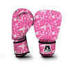 Pink Hair Stylist Pattern Print Boxing Gloves-grizzshop