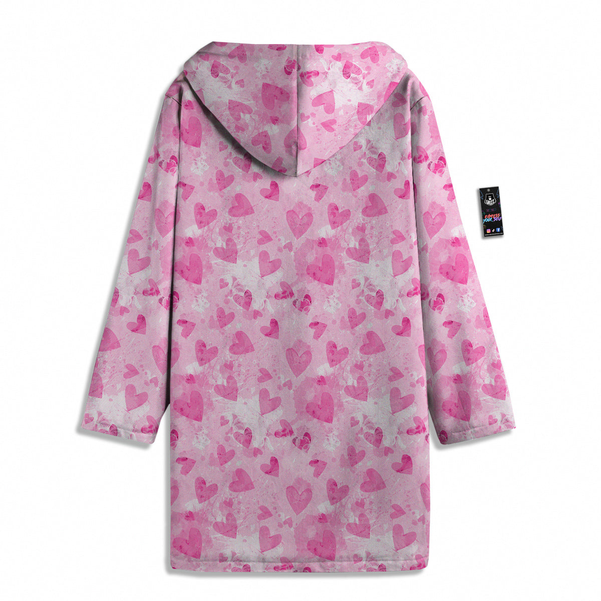 Pink Heart Cute Print Pattern Men's Windbreaker Jacket-grizzshop