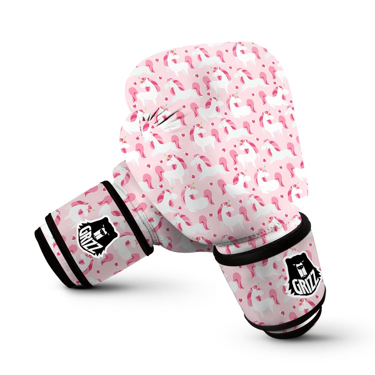 Pink Heart Unicorn Boxing Gloves-grizzshop