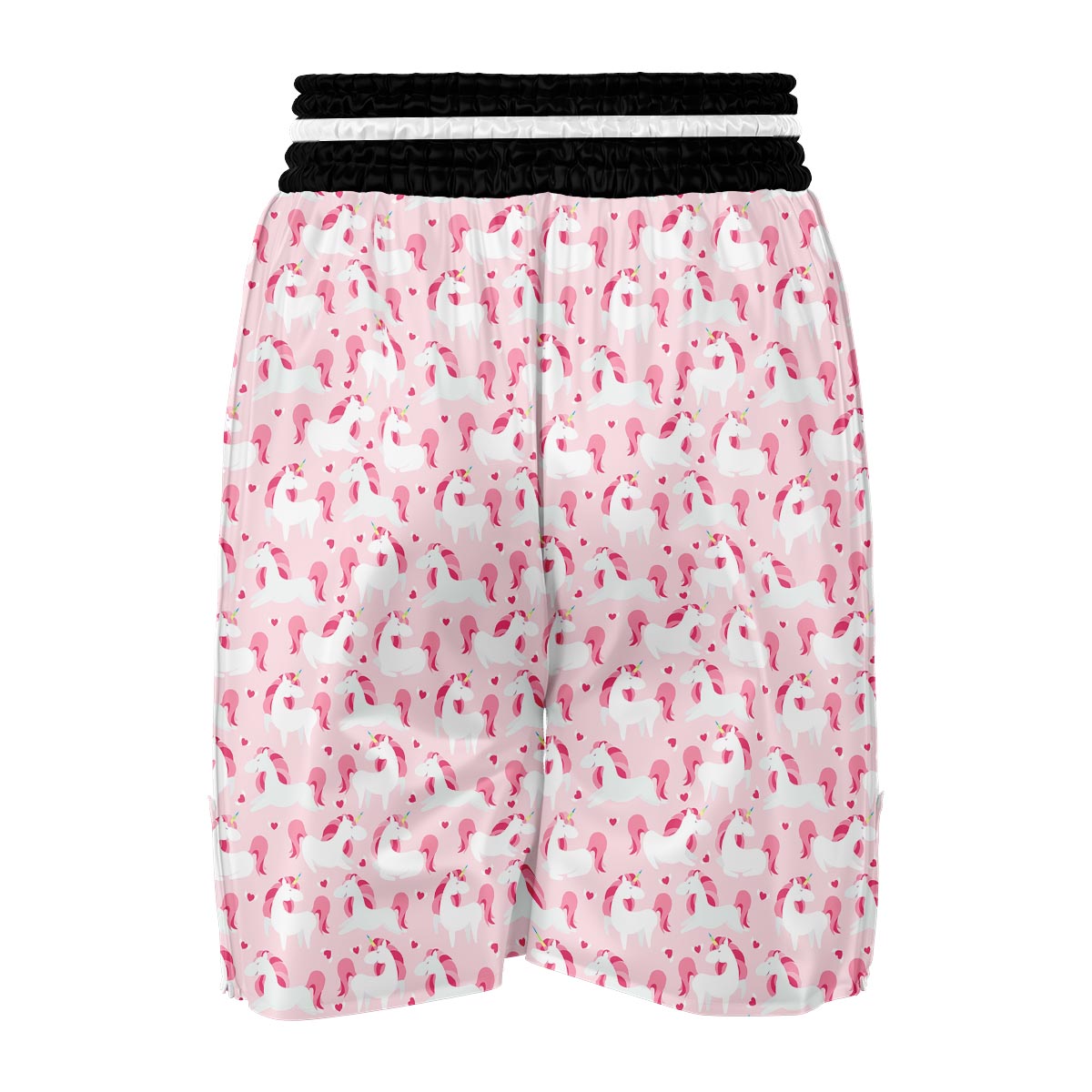 Pink Heart Unicorn Boxing Shorts-grizzshop