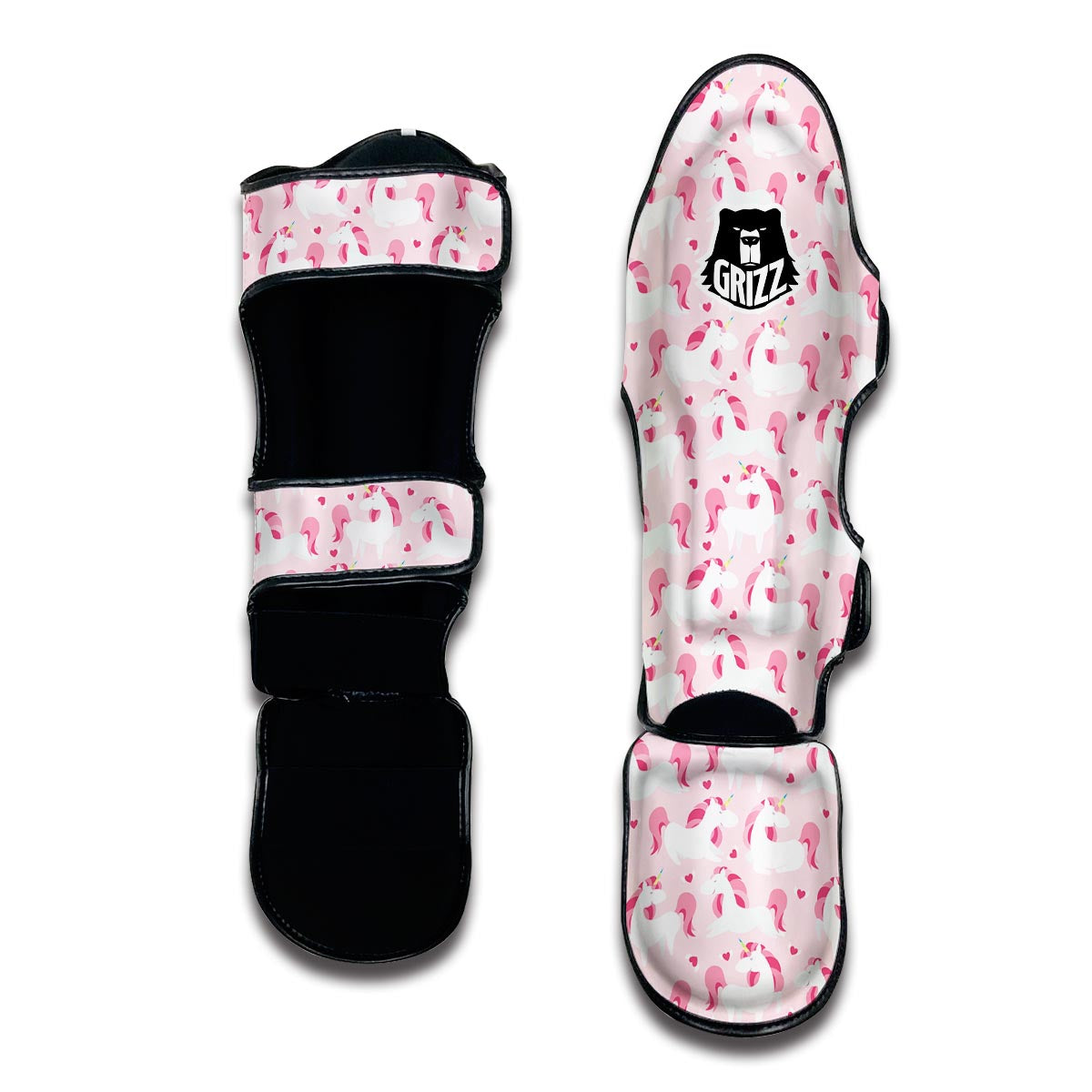 Pink Heart Unicorn Muay Thai Shin Guards-grizzshop