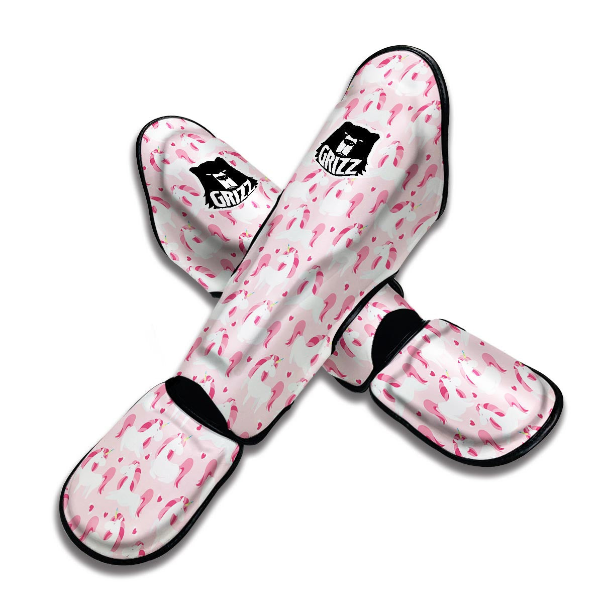 Pink Heart Unicorn Muay Thai Shin Guards-grizzshop