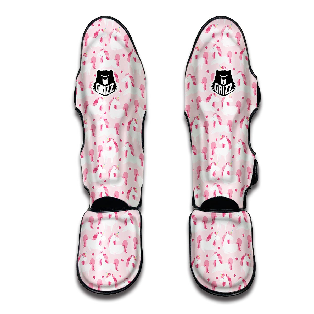 Pink Heart Unicorn Muay Thai Shin Guards-grizzshop