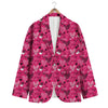 Pink Heart Valentine Print Pattern Men's Blazer-grizzshop