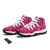 Pink Heart Valentine Print Pattern White Bball Shoes-grizzshop