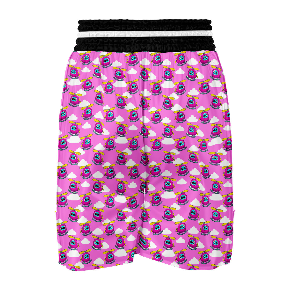 Pink Helicopter Print Pattern Boxing Shorts-grizzshop