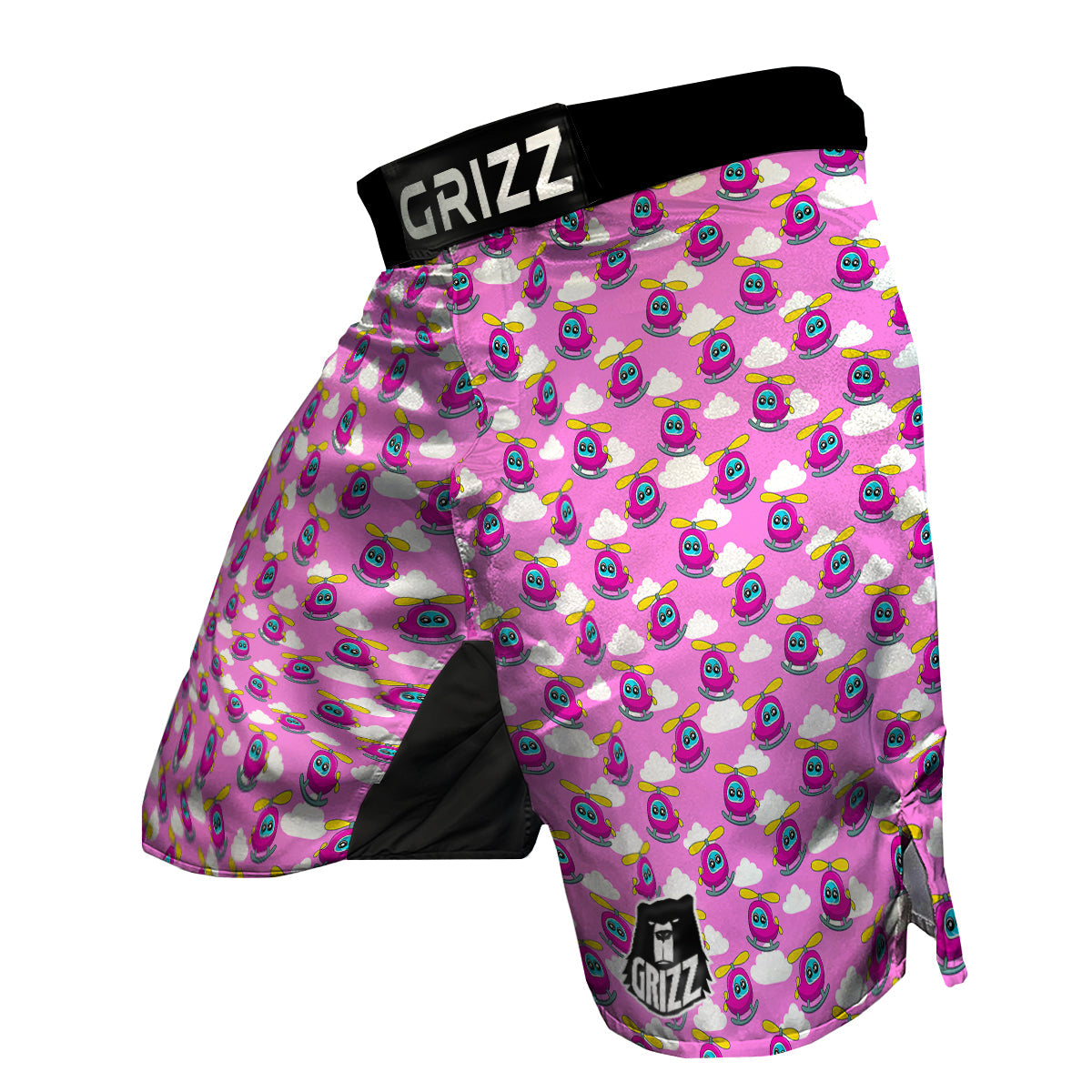 Pink Helicopter Print Pattern MMA Shorts-grizzshop