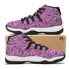 Pink Hokusai Print Pattern Black Bball Shoes-grizzshop