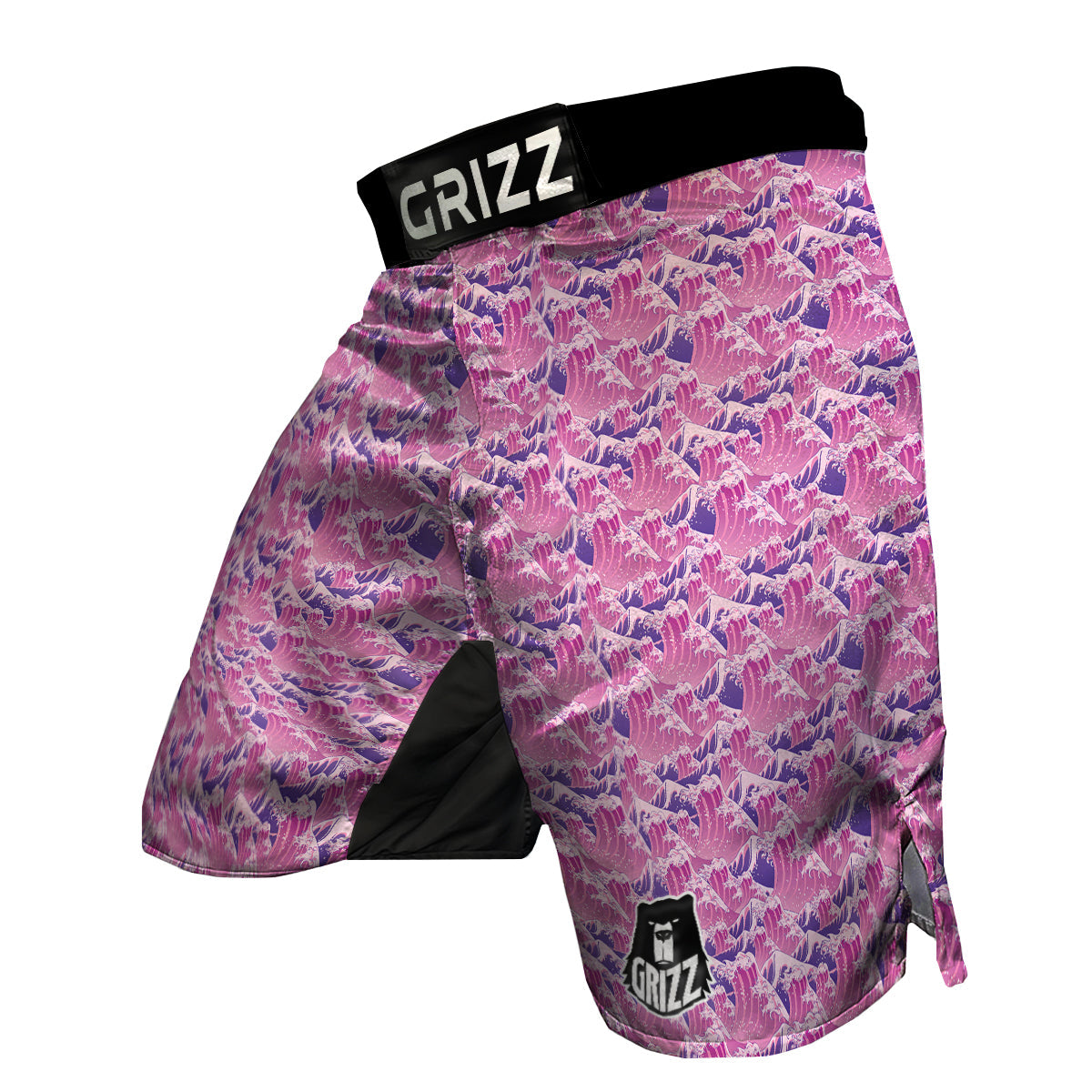 Pink Hokusai Print Pattern MMA Shorts-grizzshop