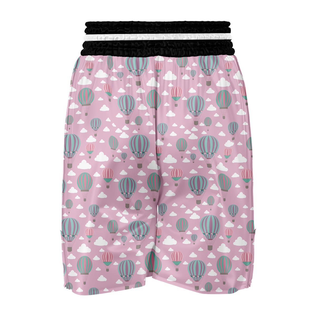 Pink Hot Air Balloon Pattern Print Boxing Shorts-grizzshop