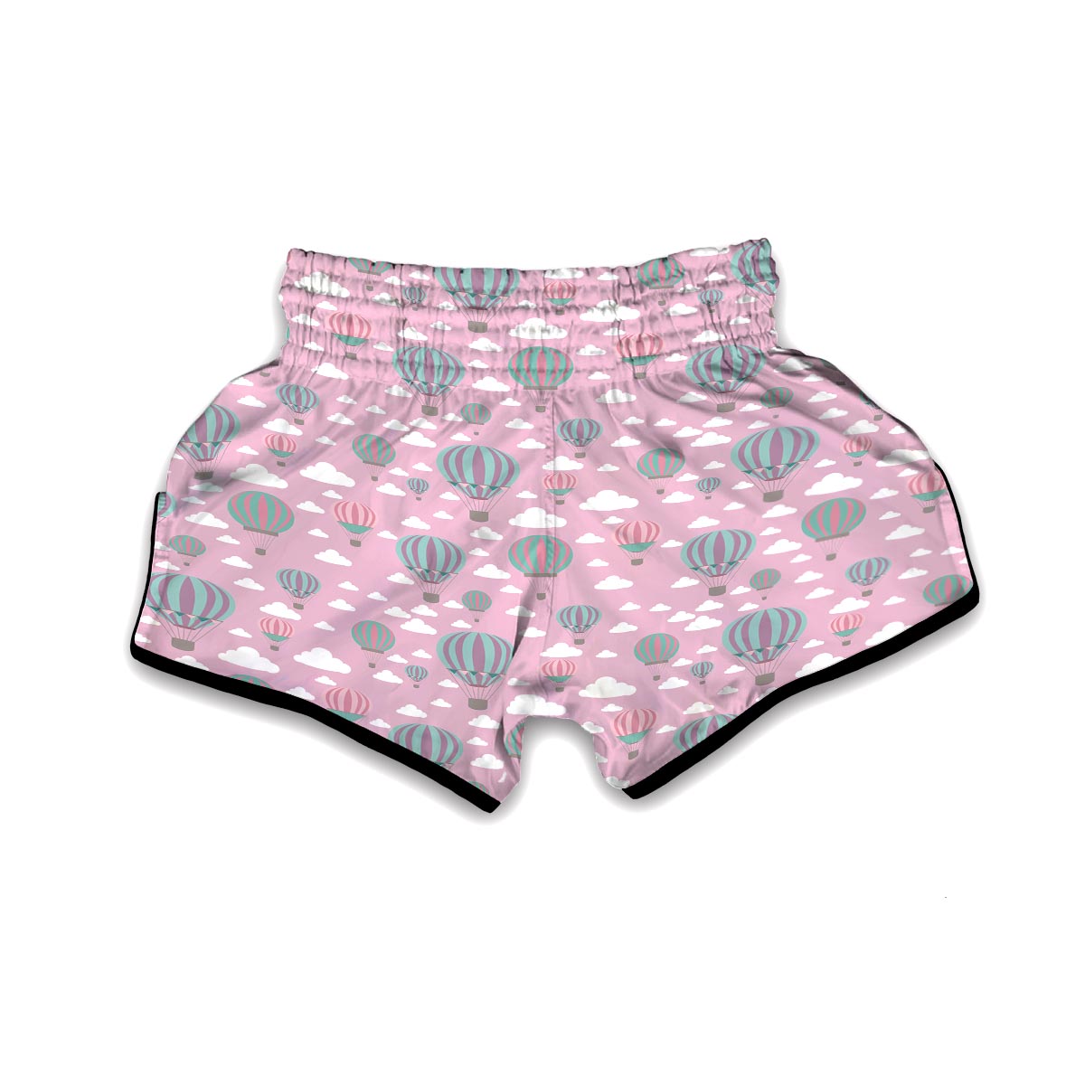 Pink Hot Air Balloon Pattern Print Muay Thai Boxing Shorts-grizzshop
