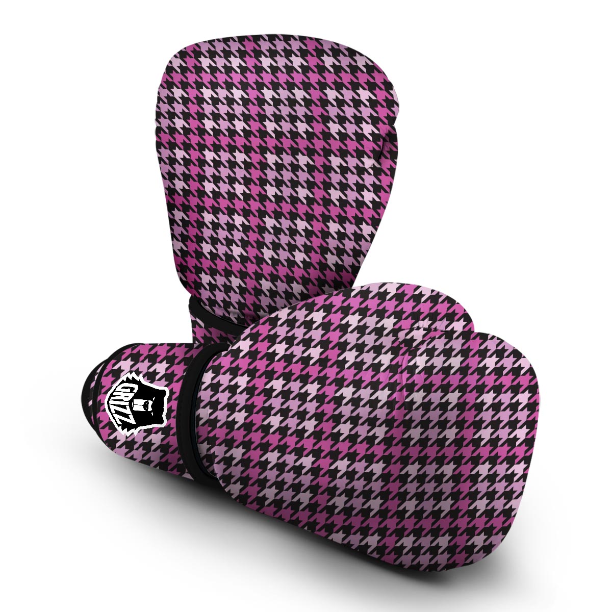 Pink Houndstooth Boxing Gloves-grizzshop