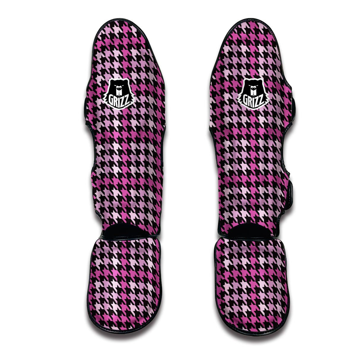 Pink Houndstooth Muay Thai Shin Guards-grizzshop