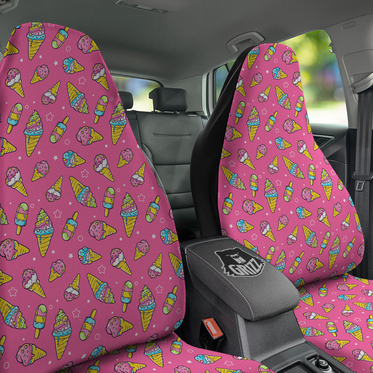 Pink Ice Creams Cute Print Pattern Car Seat Covers-grizzshop