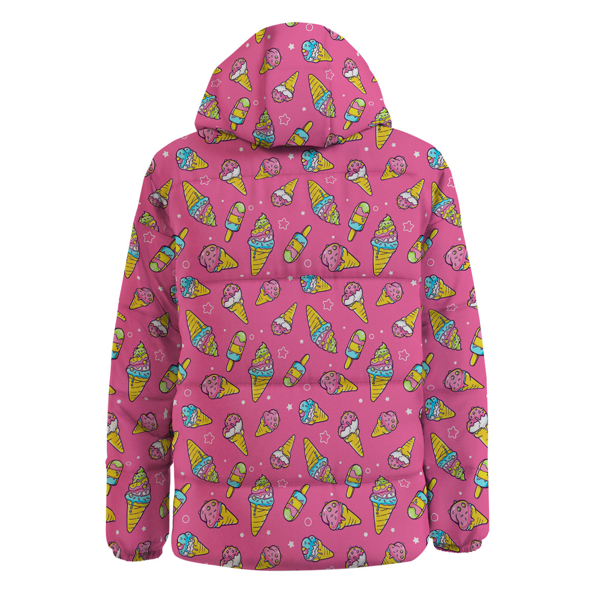 Pink Ice Creams Cute Print Pattern Down Jacket-grizzshop