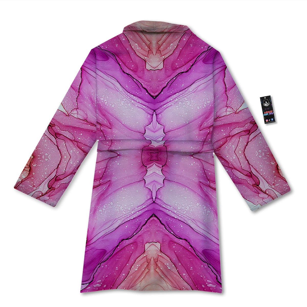 Pink Kaleidoscope Print Bathrobe-grizzshop