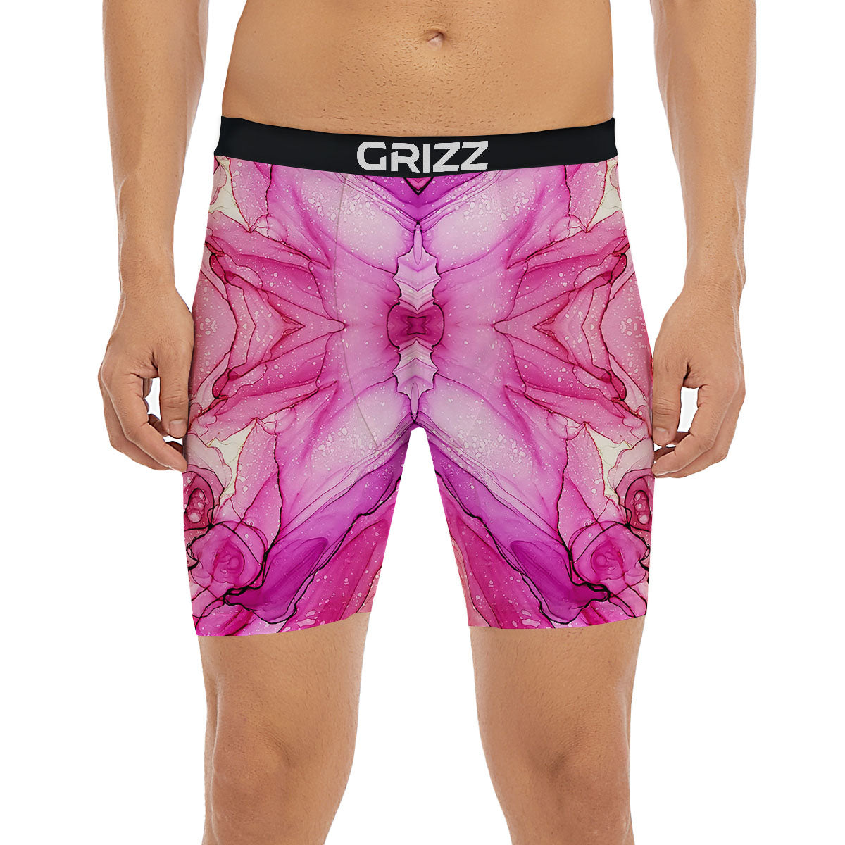 Pink Kaleidoscope Print Boxer Briefs-grizzshop