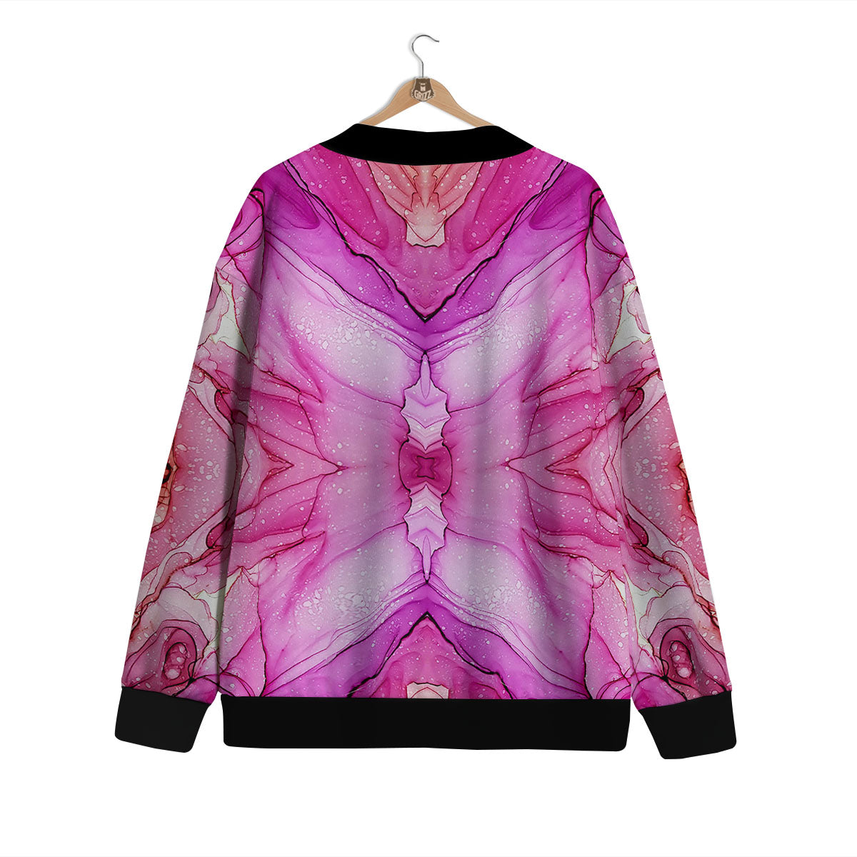 Pink Kaleidoscope Print Cardigan-grizzshop