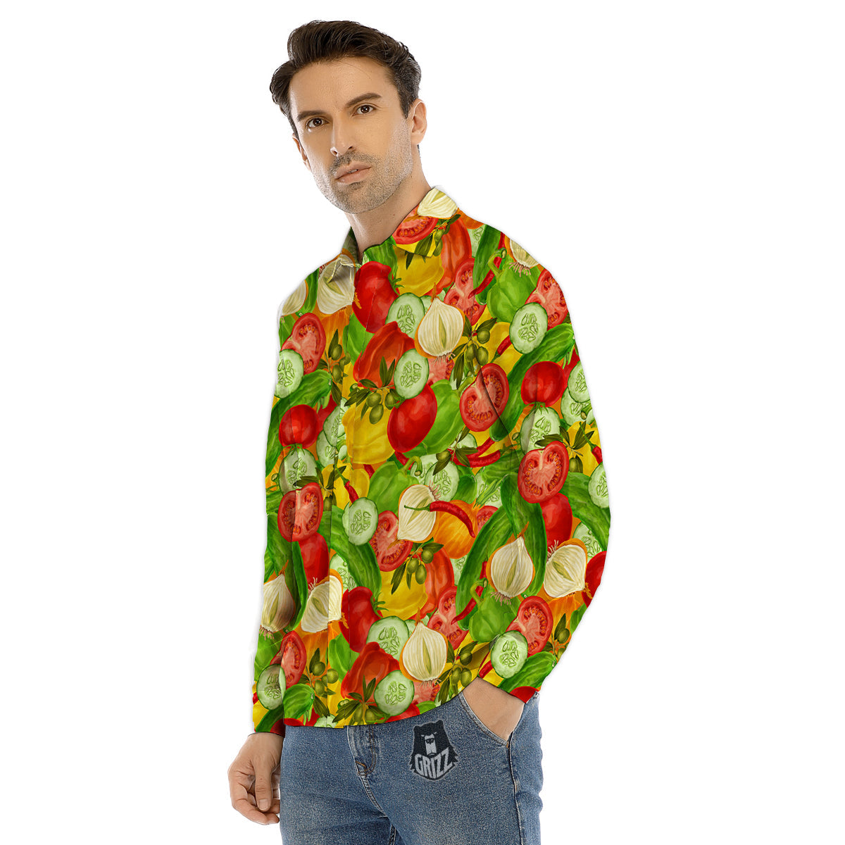 Pink Kaleidoscope Print Men's Dress Shirts-grizzshop