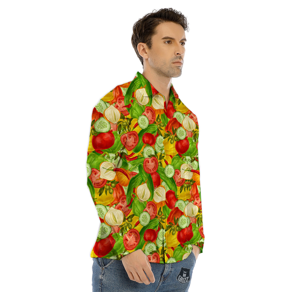 Pink Kaleidoscope Print Men's Dress Shirts-grizzshop
