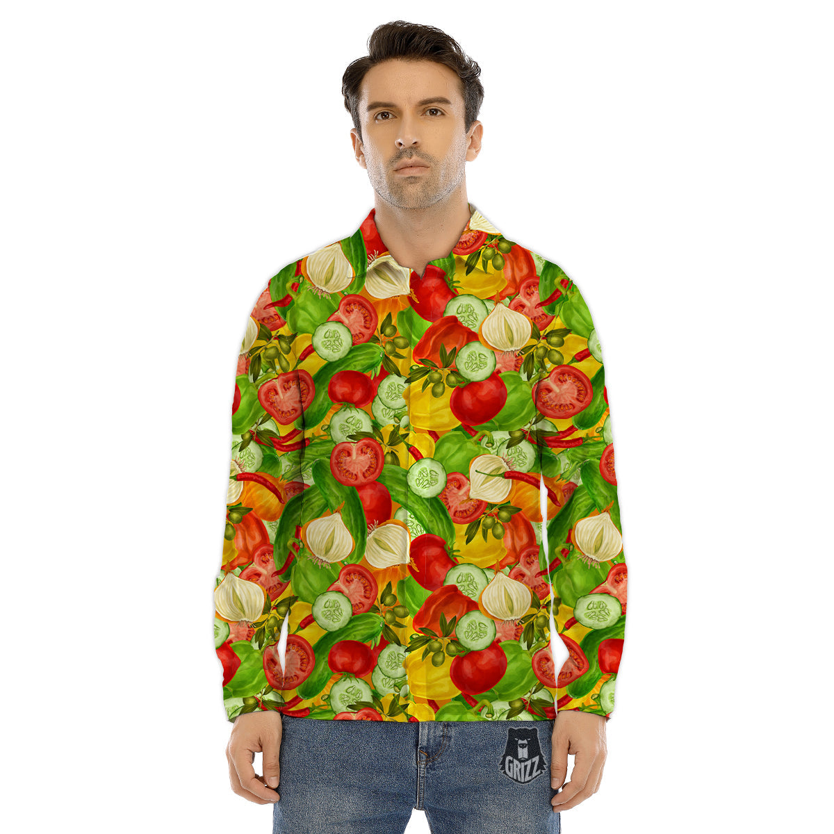Pink Kaleidoscope Print Men's Dress Shirts-grizzshop