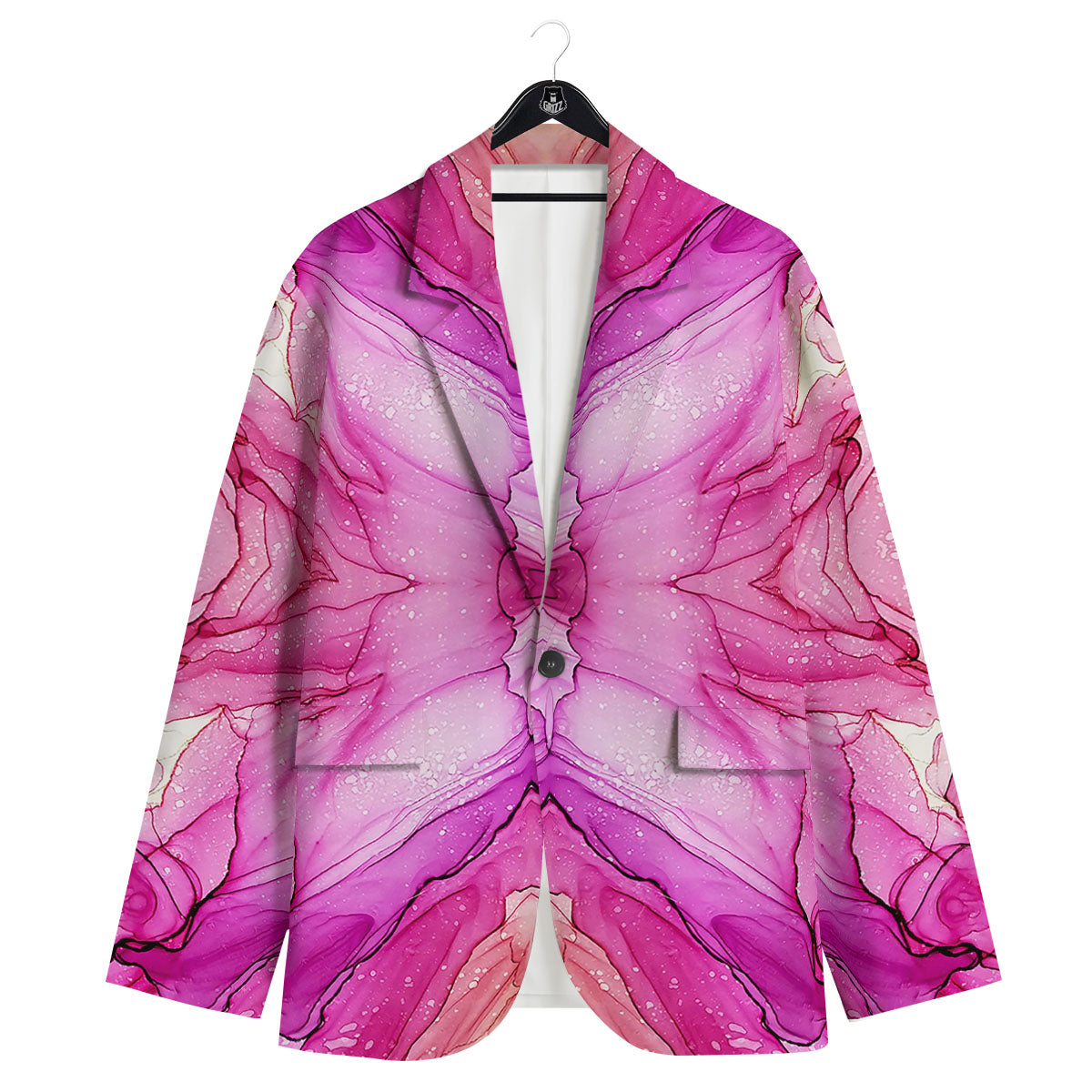 Pink Kaleidoscope Print Men's Sport Coat-grizzshop