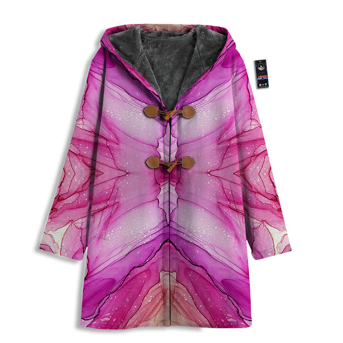 Pink Kaleidoscope Print Men's Windbreaker Jacket-grizzshop
