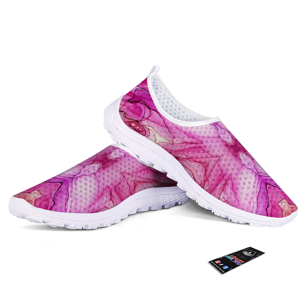 Pink Kaleidoscope Print Nurse Shoes-grizzshop