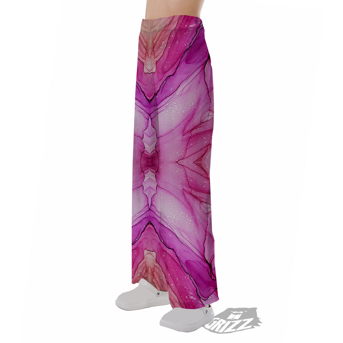 Pink Kaleidoscope Print Pajama Pants-grizzshop