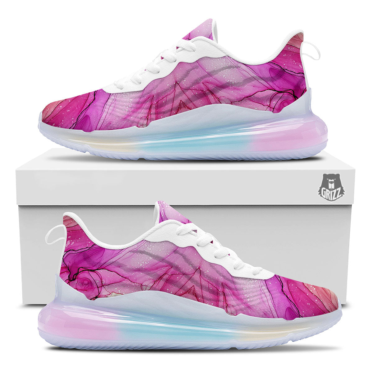 Pink Kaleidoscope Print Running Sneakers-grizzshop