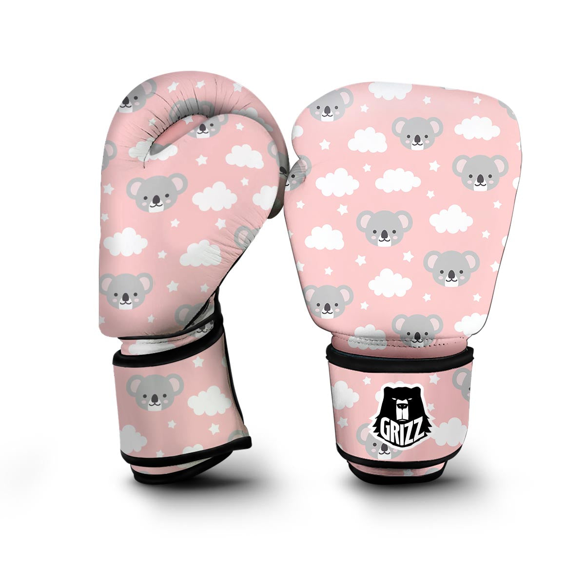 Pink Koala Pattern Print Boxing Gloves-grizzshop