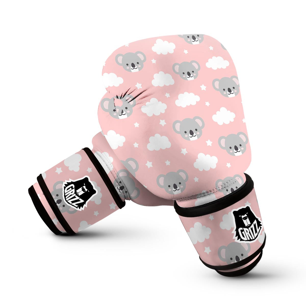 Pink Koala Pattern Print Boxing Gloves-grizzshop