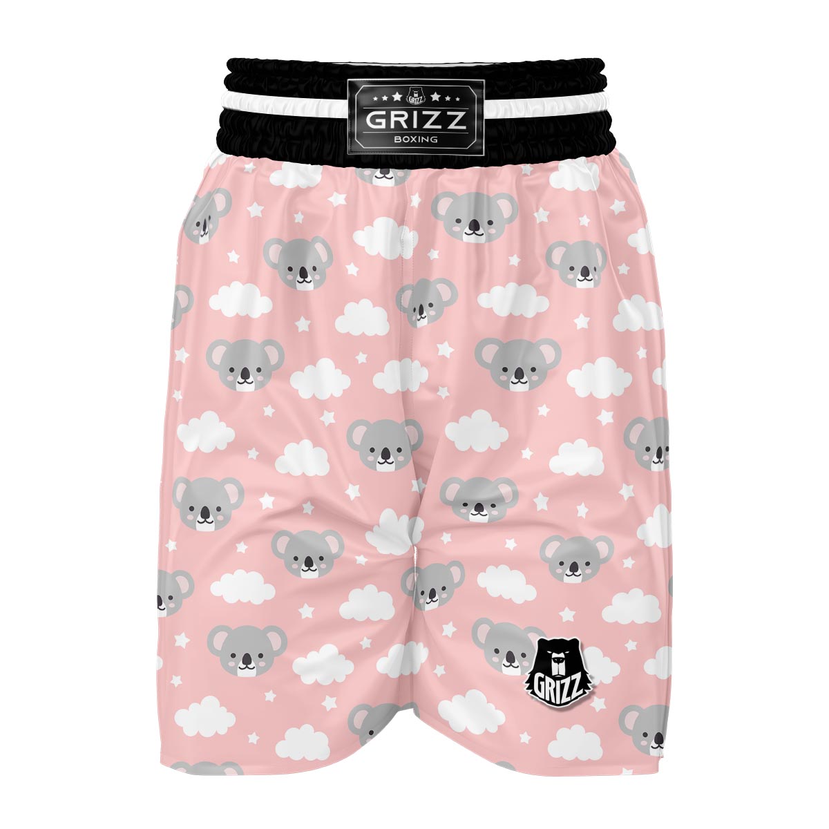 Pink Koala Pattern Print Boxing Shorts-grizzshop