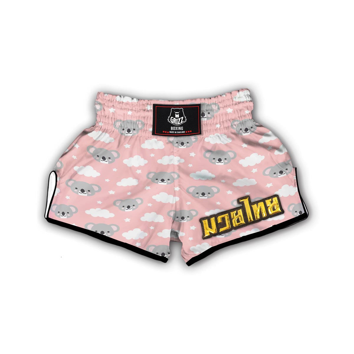 Pink Koala Pattern Print Muay Thai Boxing Shorts-grizzshop