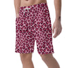 Pink Leopard Print Men's Shorts-grizzshop