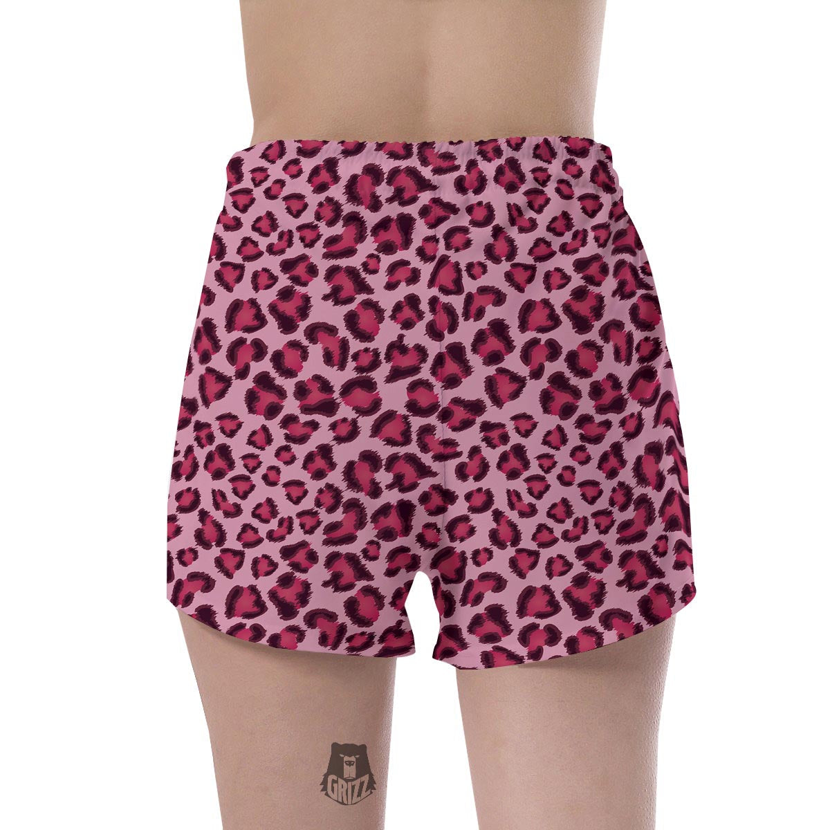 Pink Leopard Print Women's Shorts-grizzshop