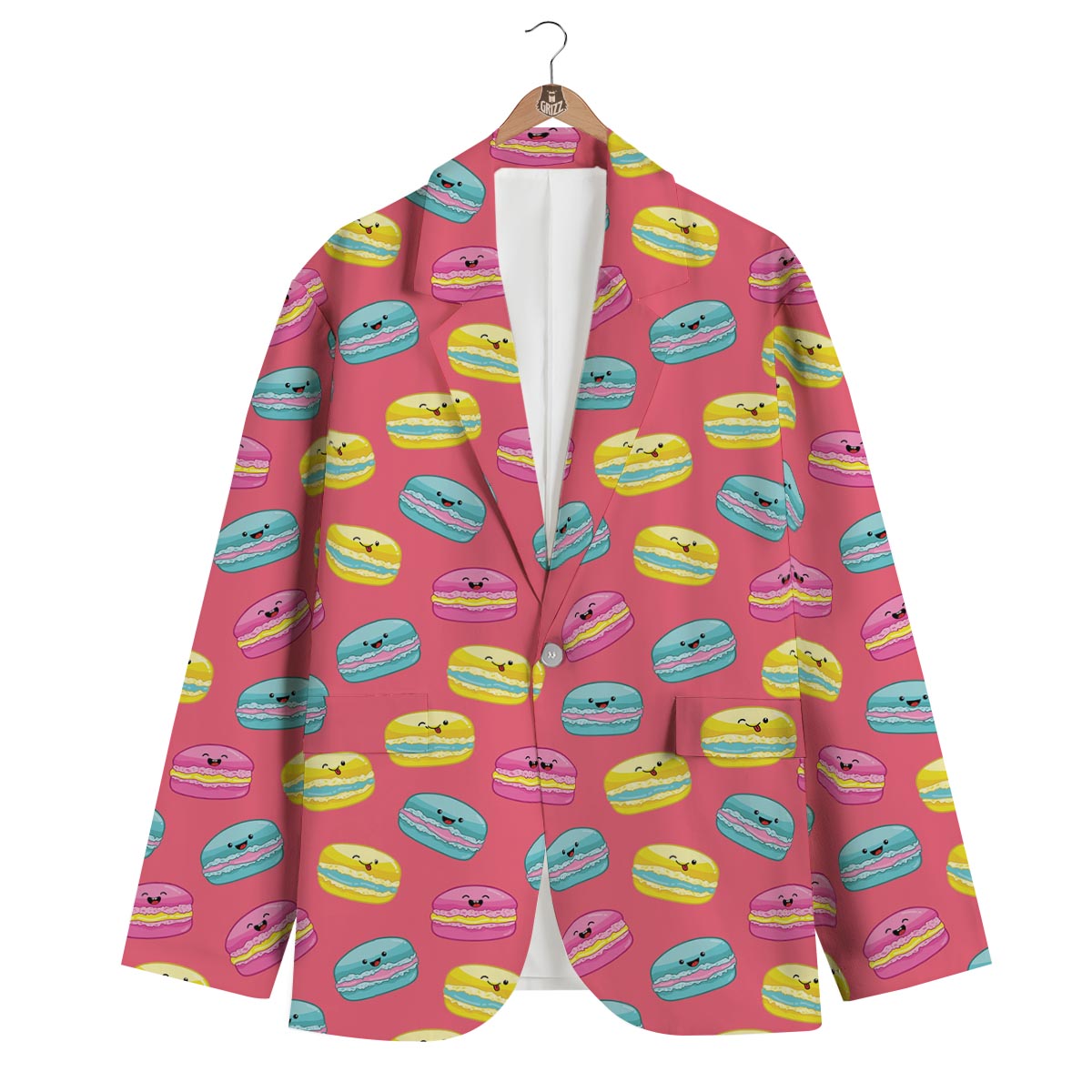 Pink Macaron Men's Blazer-grizzshop