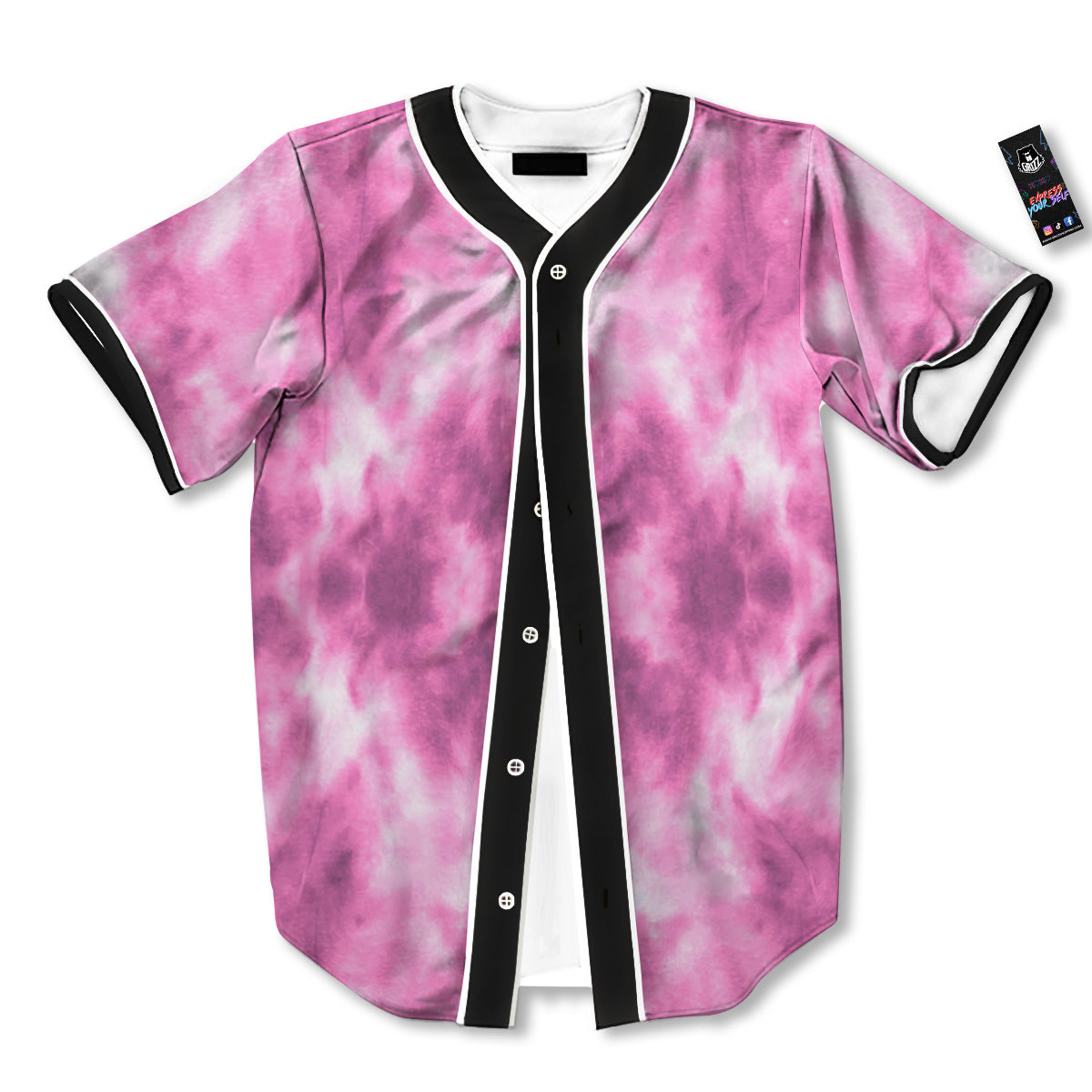 Pink Magenta Acrylic Print Pattern Baseball Jersey-grizzshop