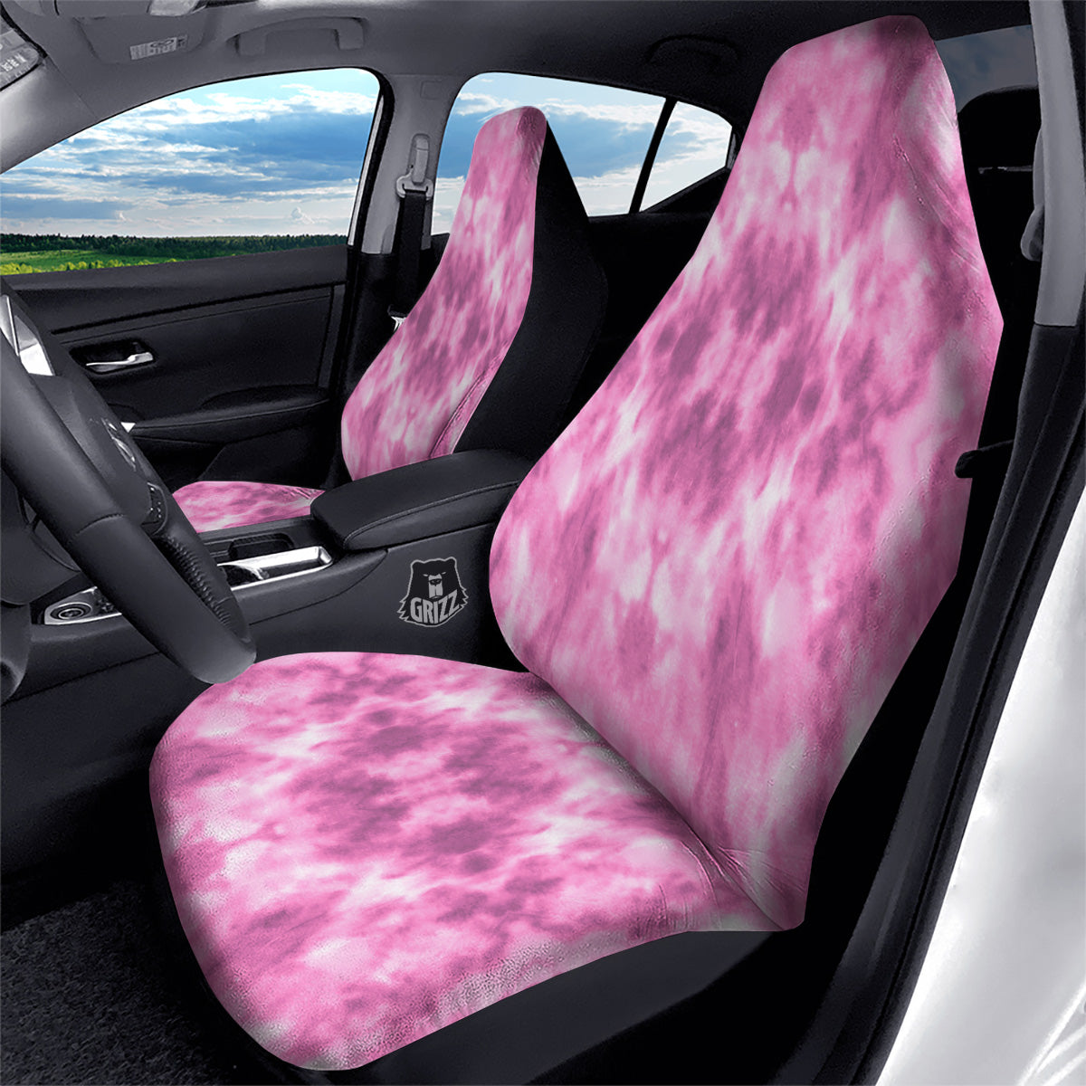 Pink Magenta Acrylic Print Pattern Car Seat Covers-grizzshop