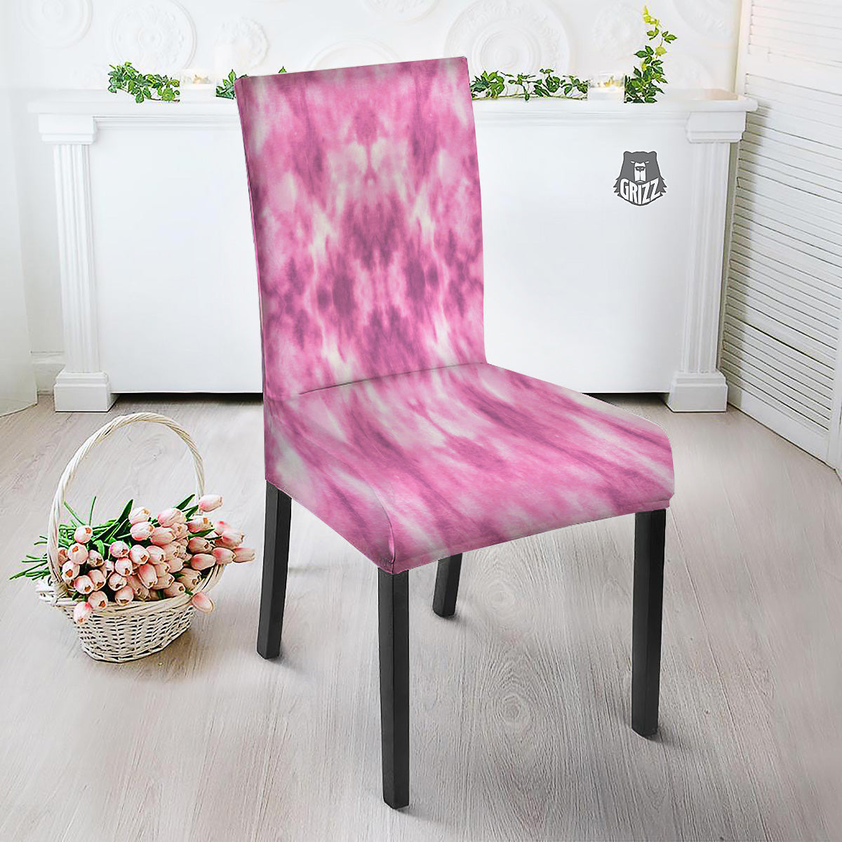 Pink Magenta Acrylic Print Pattern Dining Chair Slipcover-grizzshop