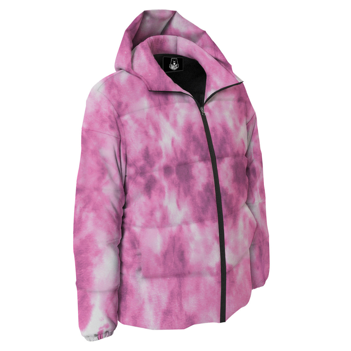 Pink Magenta Acrylic Print Pattern Down Jacket-grizzshop