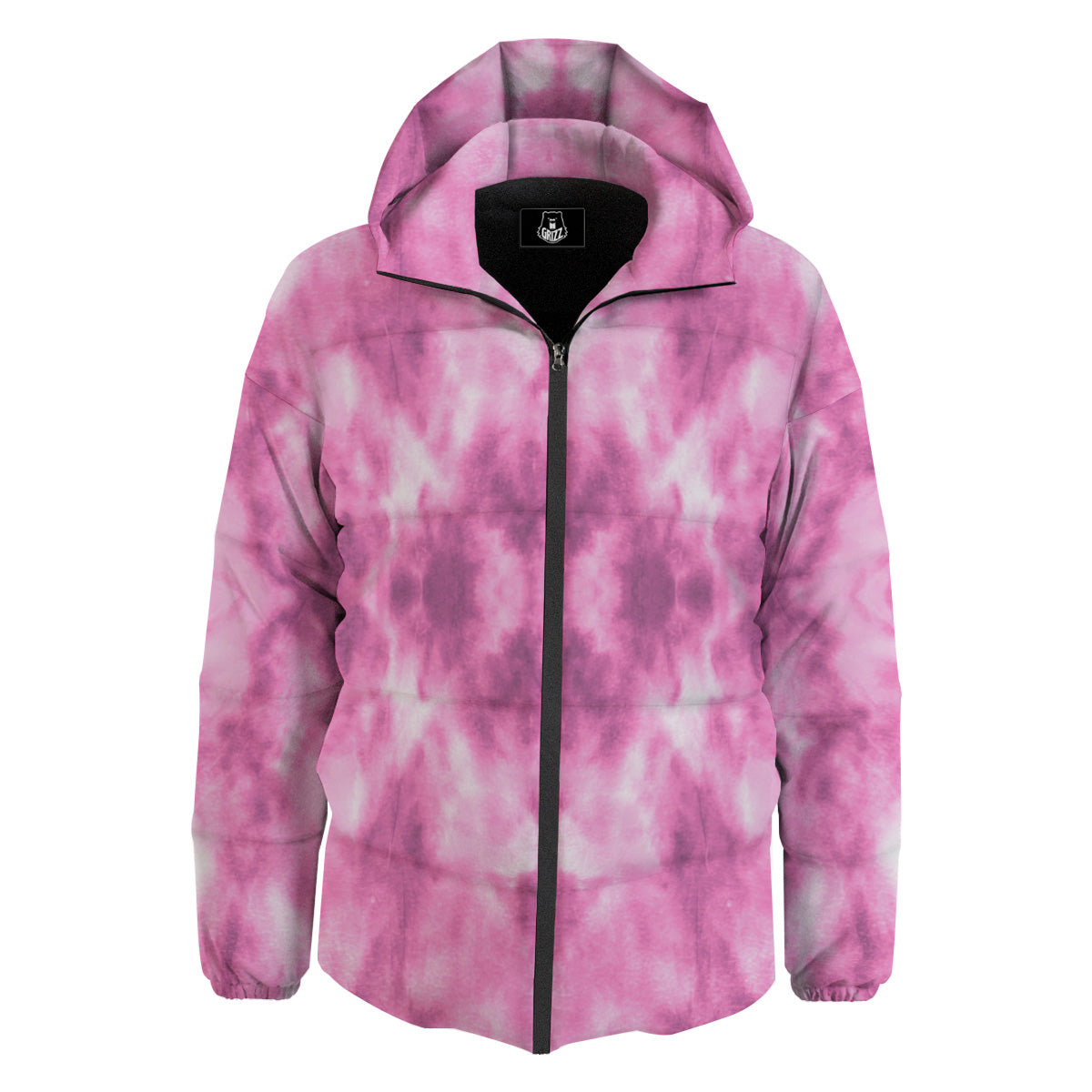 Pink Magenta Acrylic Print Pattern Down Jacket-grizzshop