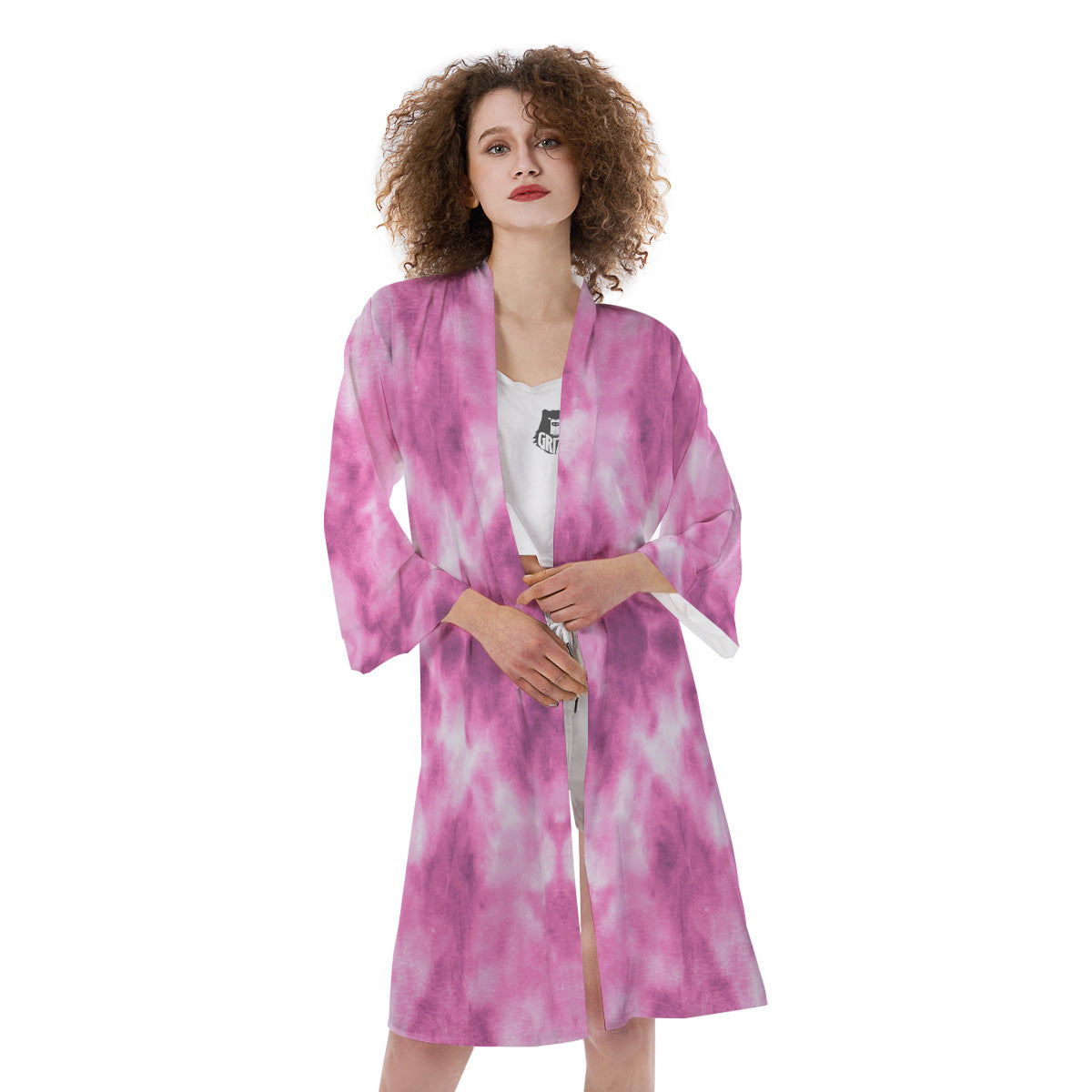 Pink Magenta Acrylic Print Pattern Kimono-grizzshop