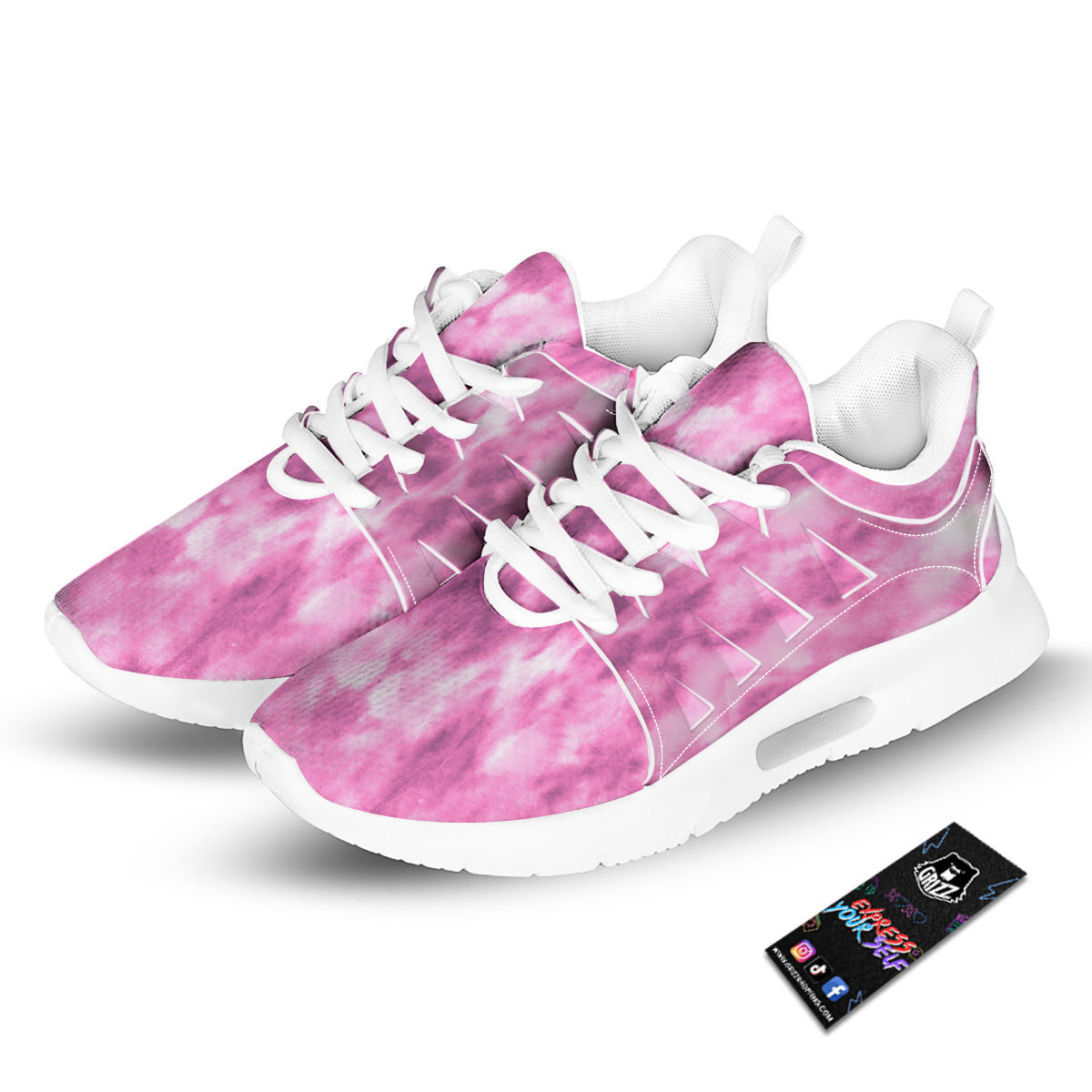 Pink Magenta Acrylic Print Pattern Tennis Shoes-grizzshop