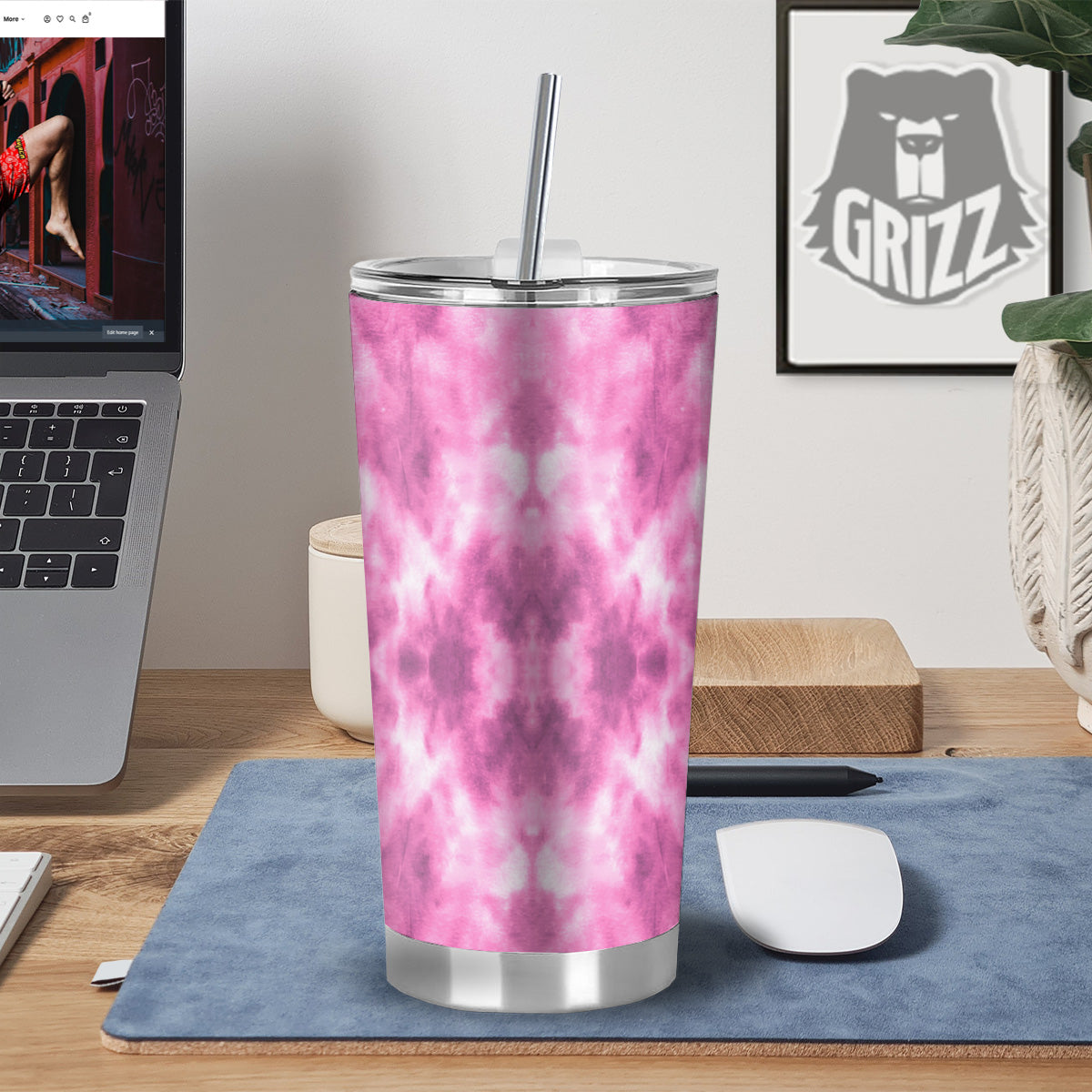 Pink Magenta Acrylic Print Pattern Tumbler-grizzshop