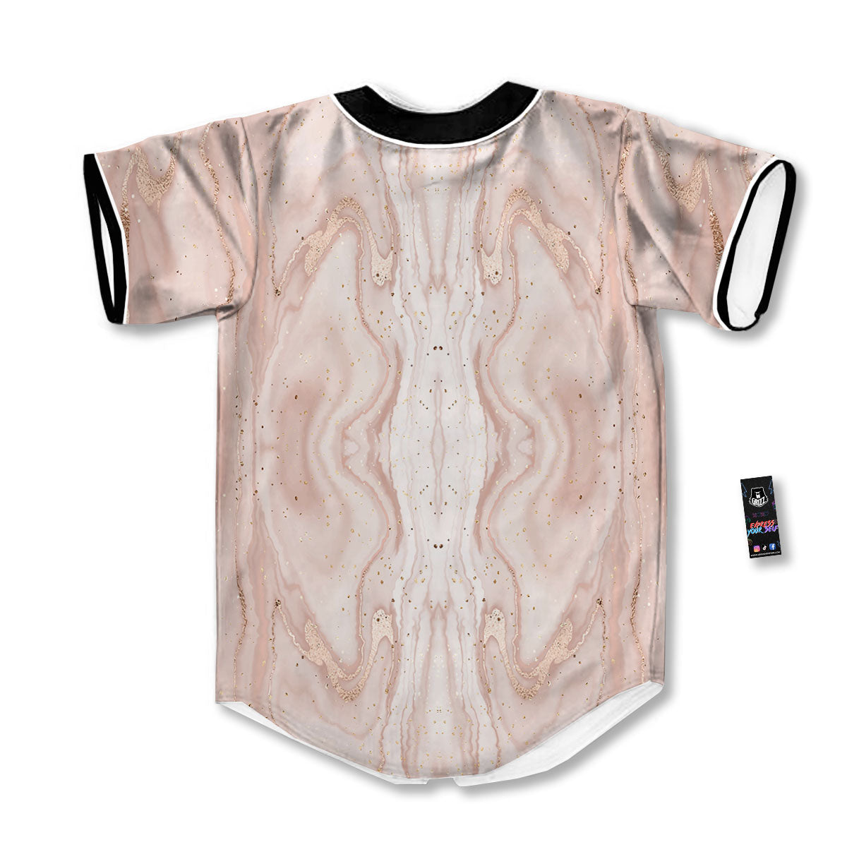 Pink Marble Print Pattern Baseball Jersey-grizzshop
